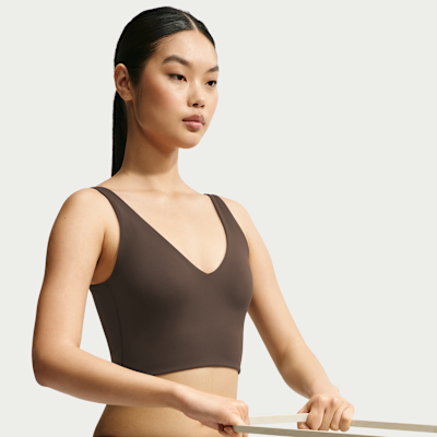 NIKE公式】NikeSKIMS Matte ウィメンズ Vネック ロングライン ブラ